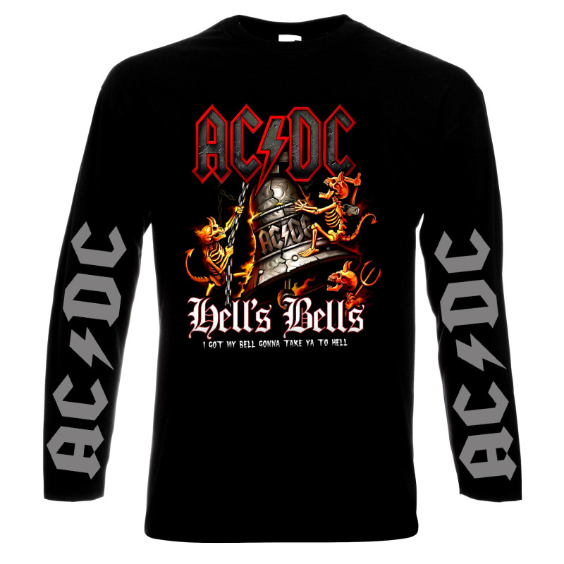 LONG SLEEVE T-SHIRTS AC DC, Hells Bells, men's long sleeve t-shirt, 100% cotton, S to 5XL